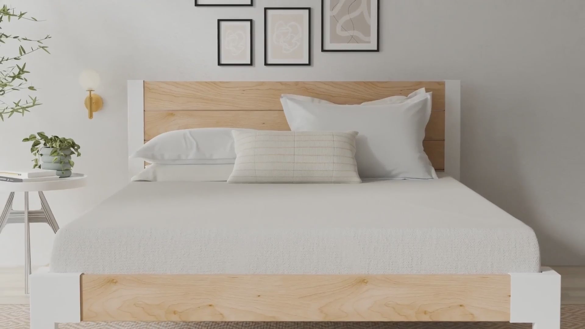 Load video: Couple opening a box of furniture and getting ready to build.